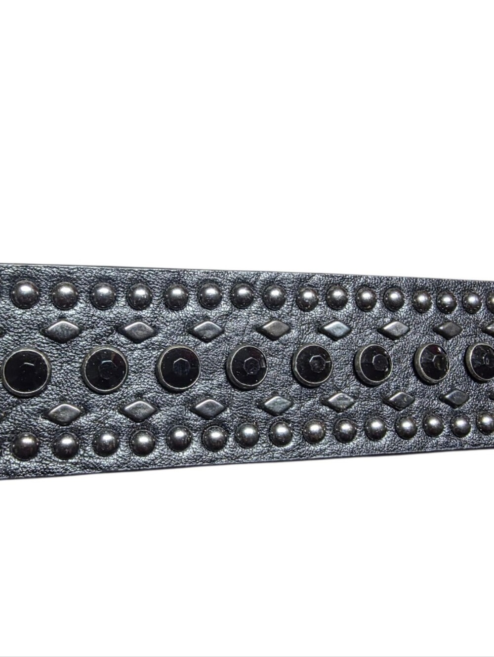 Nocona Women's Rhinestone Studded Leather Belt-Black Size L - Picture 3 of 6